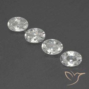 5.09ctw Natural Branco Zircão, oval, VVS-VS