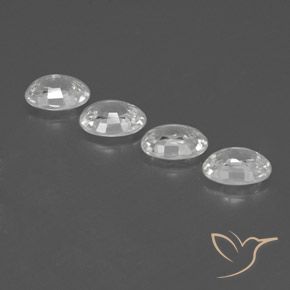 Pedras preciosas de Zircão Branco natural de 4.92 ct, oval, VVS-VS