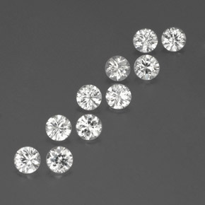 Pedras preciosas de Zircão Branco natural de  ct, Corte Redondo, VVS-VS