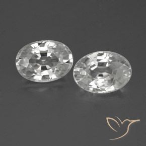 2.65ctw Natural Branco Zircão, oval, VS