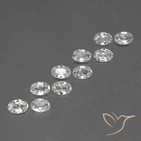6.55ctw Natural Branco Zircão, oval, VVS-VS
