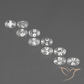 7.84ctw Natural Branco Zircão, oval, VVS-VS