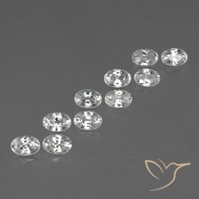 Pedras preciosas de Zircão Branco natural de 7.84 ct, oval, VVS-VS