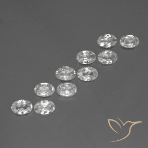 6.02ctw Natural Branco Zircão, oval, VVS-VS