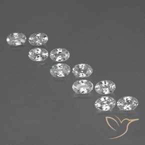 7.51ctw Natural Branco Zircão, oval, VVS-VS
