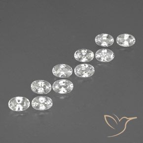 8.19ctw Natural Branco Zircão, oval, VVS-VS