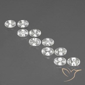 Pedras preciosas de Zircão Branco natural de 8.19 ct, oval, VVS-VS