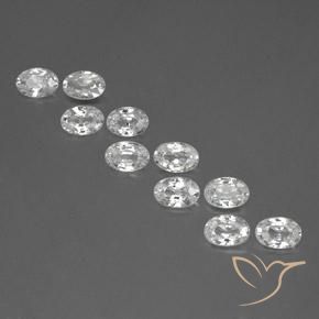 6.68ctw Natural Branco Zircão, oval, VVS-VS
