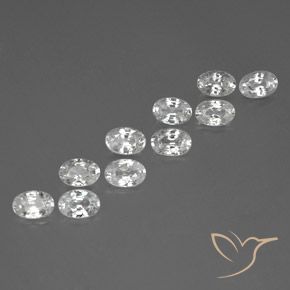7.00ctw Natural Branco Zircão, oval, VVS-VS