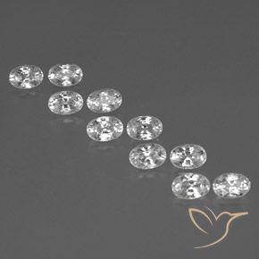 8.00ctw Natural Branco Zircão, oval, VVS-VS