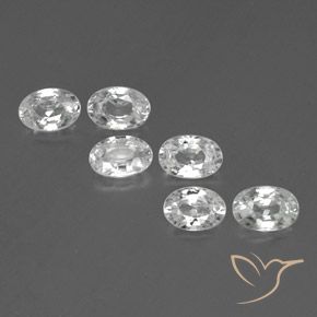 4.24ctw Natural Branco Zircão, oval, VS