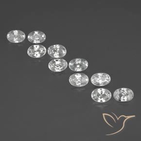 7.72ctw Natural Branco Zircão, oval, VS