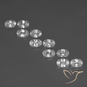 8.06ctw Natural Branco Zircão, oval, VVS-VS