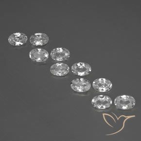 6.73ctw Natural Branco Zircão, oval, VS