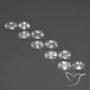 8.04ctw Natural Branco Zircão, oval, VVS-VS