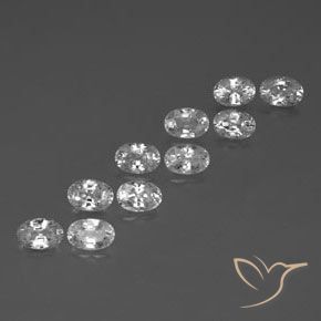 Pedras preciosas de Zircão Branco natural de 8.04 ct, oval, VVS-VS