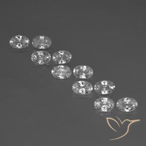 7.00ctw Natural Branco Zircão, oval, VVS-VS