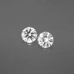 Pedras preciosas de zircão branco natural de  ct, corte redondo, SI