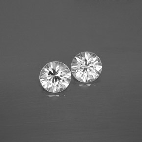 Pedras preciosas de zircão branco natural de  ct, corte redondo, VVS