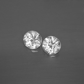Pedras preciosas de zircão branco natural de  ct, corte redondo, VVS