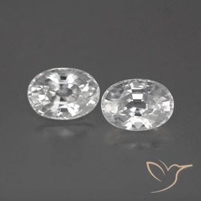 2.78ctw Natural Branco Zircão, oval, VVS-VS