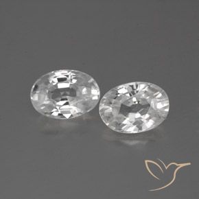 2.59ctw Natural Branco Zircão, oval, VVS-VS