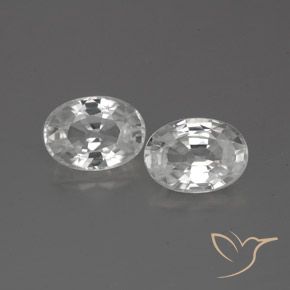 2.61ctw Natural Branco Zircão, oval, VS