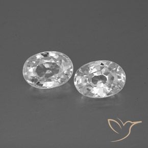 2.58ctw Natural Branco Zircão, oval, VS