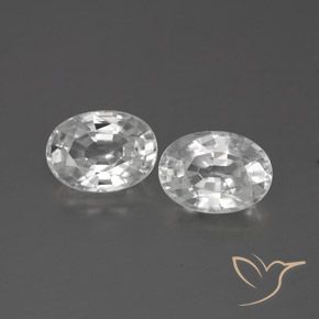 2.64ctw Natural Branco Zircão, oval, VVS-VS
