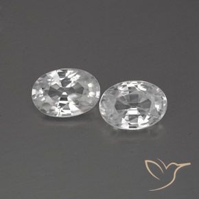 2.44ctw Natural Branco Zircão, oval, VVS