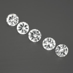Pedras preciosas de zircão branco natural de  ct, corte redondo, VVS-VS