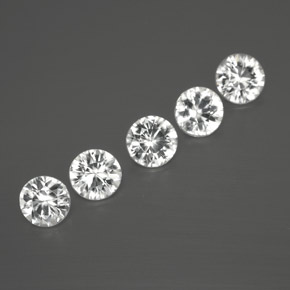 Pedras preciosas de zircão branco natural de  ct, corte redondo, VVS-VS