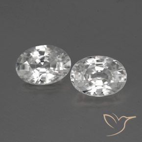 2.39ctw Natural Branco Zircão, oval, VVS-VS