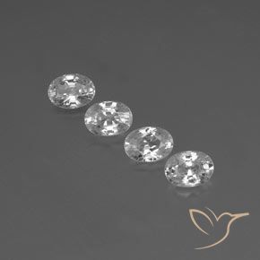 5.39ctw Natural Branco Zircão, oval, VVS-VS
