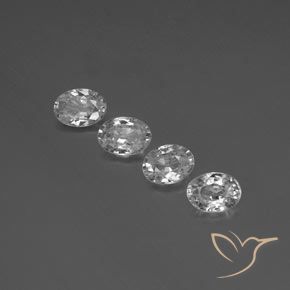 4.75ctw Natural Branco claro Zircão, oval, VVS-VS
