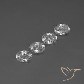 Pedras preciosas de Zircão Branco claro natural de 5.07 ct, oval, VS