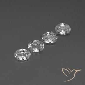Pedras preciosas de Zircão Branco claro natural de 4.68 ct, oval, VVS-VS