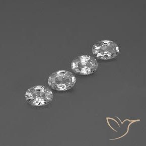 Pedras preciosas de Zircão Branco claro natural de 4.79 ct, oval, VS