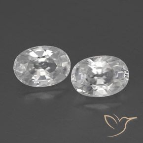 3.03ctw Natural Branco Zircão, oval, VVS-VS