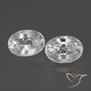3.07ctw Natural Branco Zircão, oval, VVS