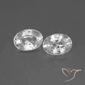2.61ctw Natural Branco Zircão, oval, VVS
