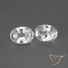 Pedras preciosas de Zircão Branco natural de 2.61 ct, oval, VVS