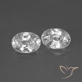 Pedras preciosas de Zircão Branco claro natural de 2.76 ct, oval, VS