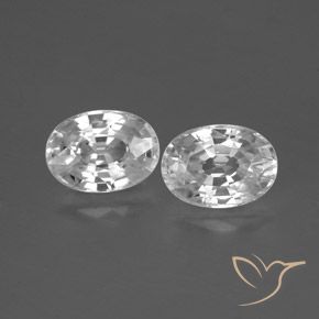 2.78ctw Natural Branco Zircão, oval, VVS