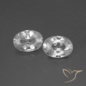 2.55ctw Natural Branco Zircão, oval, VS
