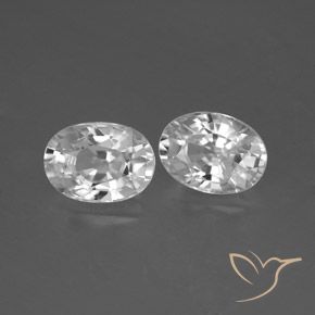 Pedras preciosas de Zircão Branco claro natural de 2.68 ct, oval, VS