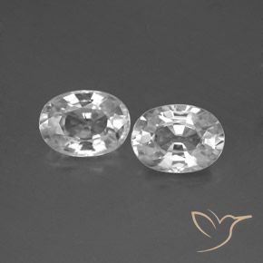 2.59ctw Natural Branco claro Zircão, oval, VS