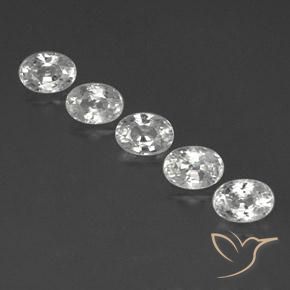 7.48ctw Natural Branco claro Zircão, oval, VVS-VS