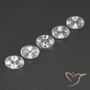 Pedras preciosas de Zircão Branco claro natural de 7.48 ct, oval, VVS-VS