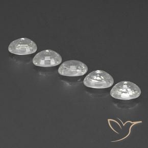 Pedras preciosas de Zircão Branco claro natural de 7.48 ct, oval, VVS-VS